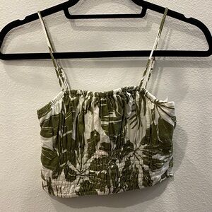 Abercrombie & Fitch Linen-Blend Ruched Set Top